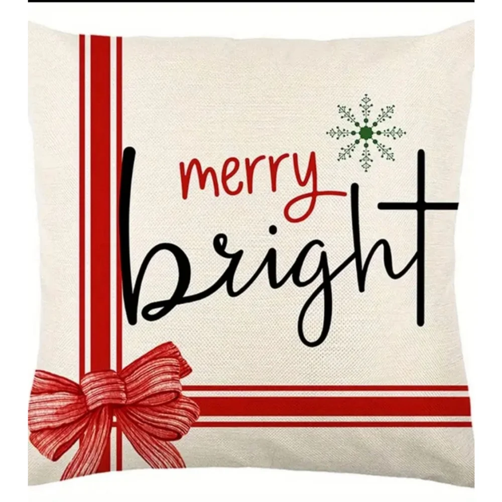 Christmas Pillow Cover 18 in Red and Green